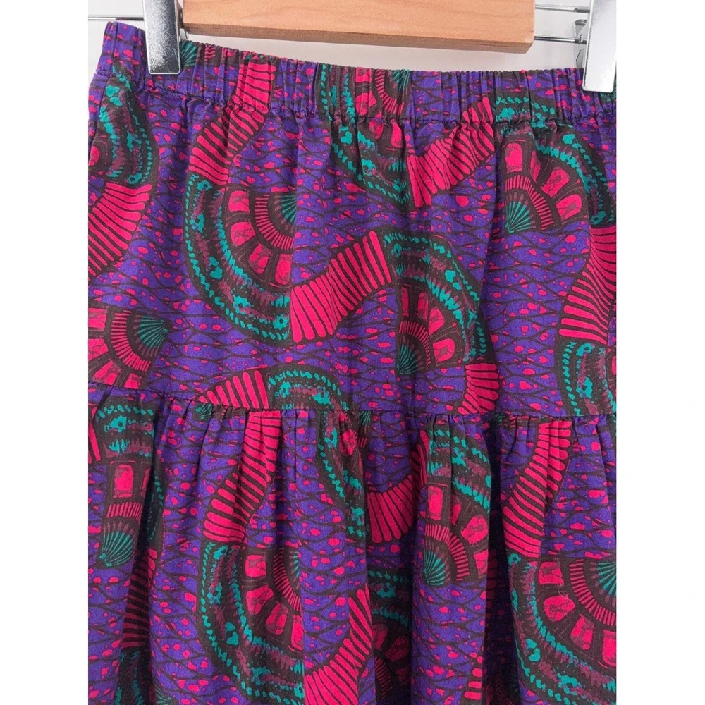 Ulla‎ Johnson Clara Blouse & Stella Skirt Set Kids 6 Purple Tier Cotton Abstract